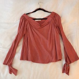 American threads long sleeve off the shoulder top